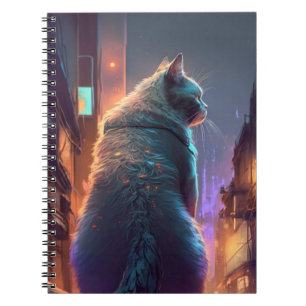 Caderno Espiral Caractere de Pet de Pintura de Retrato de Cat Anim