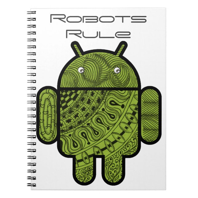 Caderno Espiral Caractere de porta Pancho para o robô Android™ (Frente)
