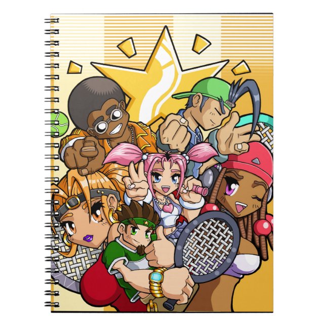Caderno Espiral Caracteres de Tênis de Animação (Frente)