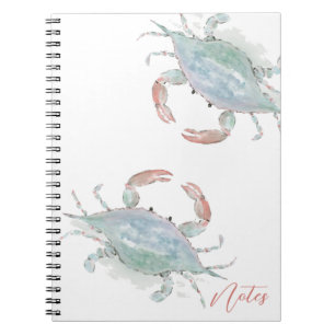 Caderno Espiral Caranguejo Costeiro Aquarela