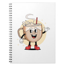 Caderno Espiral Caráter de café agradável e lúdico