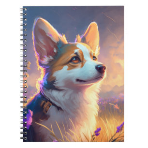 Caderno Espiral Caráter de Pet de Pintura de Portraços de Cães Cor
