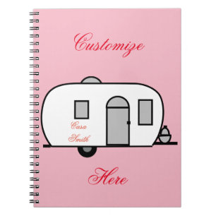 Caderno Espiral Caravana arredondada do vintage reboque clássico