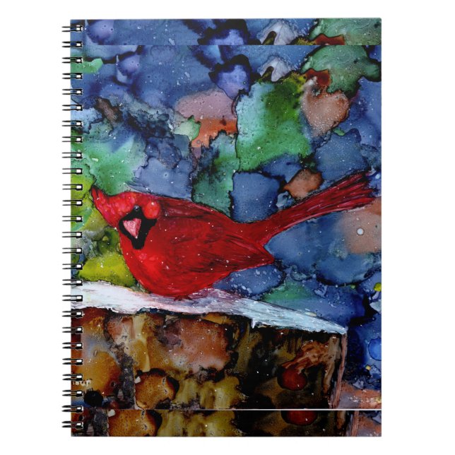Caderno Espiral Cardeal na noite (Frente)