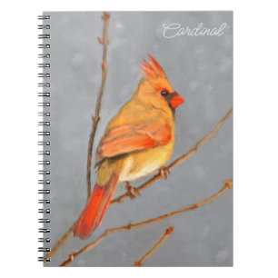 Caderno Espiral Cardeal para pintura de galho - Arte original de p