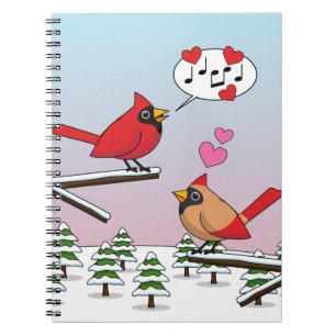 Caderno Espiral Cardinhos de Norte Vermelho Bonito Adoram Paisagem