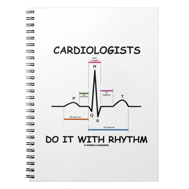 Caderno Espiral Cardiologistas Fazem-No Com Ritmo EKG Ritmo Sinusa (Frente)