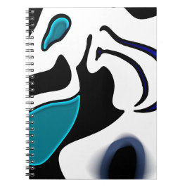 Caderno Espiral Carga de Profundidade: Abstrato Preto, Branco e Az