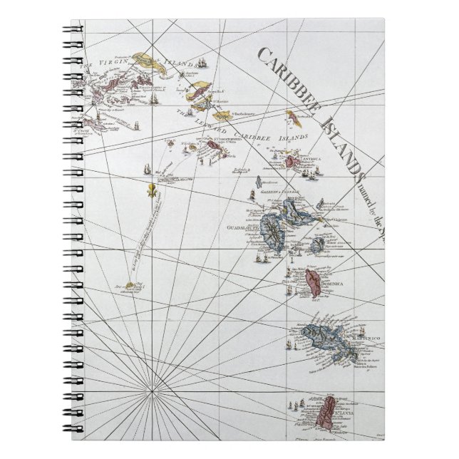 CADERNO ESPIRAL CARIBE: MAPA, 1775 (Frente)