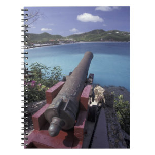 Caderno Espiral CARIBE, St. Barts, Connon apontando para a Baía de