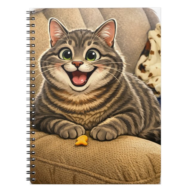 Caderno Espiral Caricatura de gato (Frente)