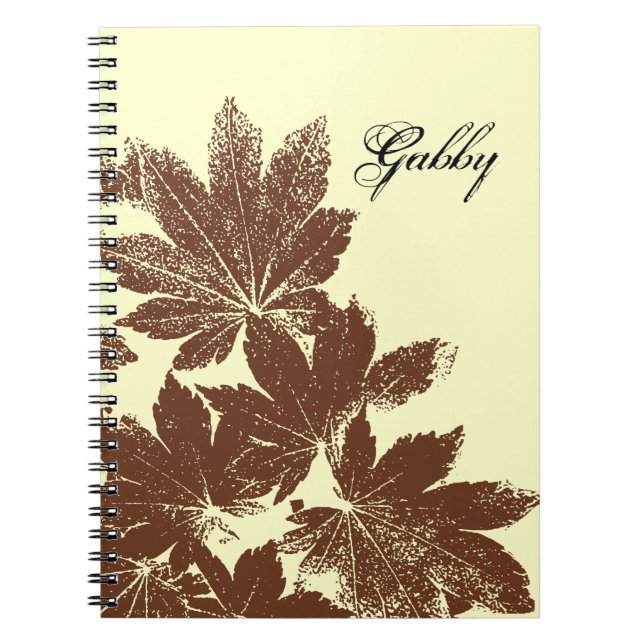 Caderno Espiral Carimbo de Folha Castanha (Frente)