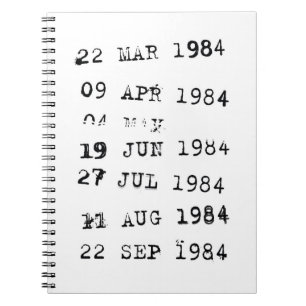 Caderno Espiral Carimbos de Biblioteca Data de Conclusão 1984