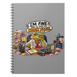 Caderno Espiral Carinha de Trabalho de Sapo Engraç