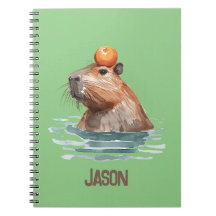 Carismático Capivara Fofo com Laranja e Nome das C