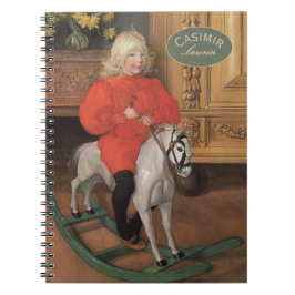Caderno Espiral Carl Larsson Menino em cavalo mecedor CC1060