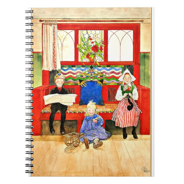 Caderno Espiral Carl Larsson - Papa, mamã, criança, arte (Frente)