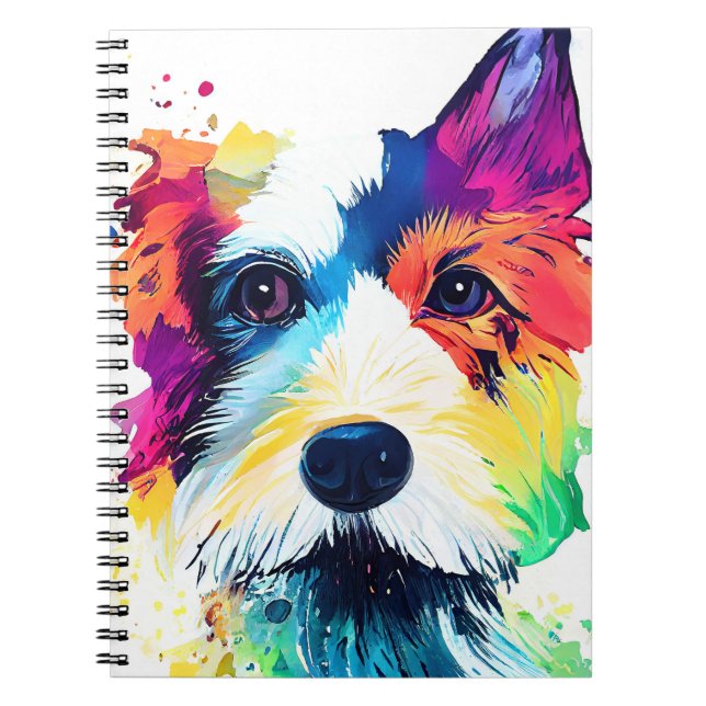 Caderno Espiral Carlin Dog Wild Nature - Pintura de Cor Animal (Frente)