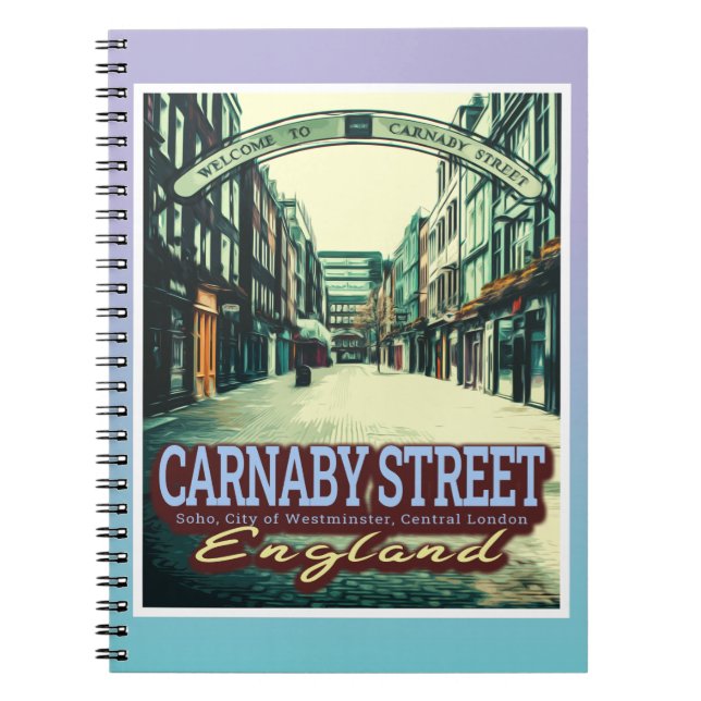 CADERNO ESPIRAL CARNABY STREET - SOHO - LONDON ENGLAND (Frente)