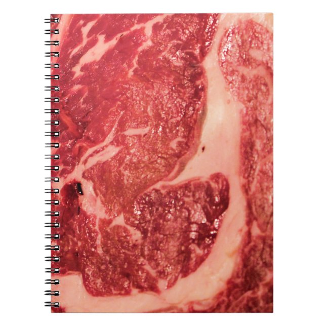 Caderno Espiral Carne Bruta — Ribeye Steak (Frente)