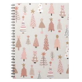 Caderno Espiral Carnet à spirales Noël Sapins Rose