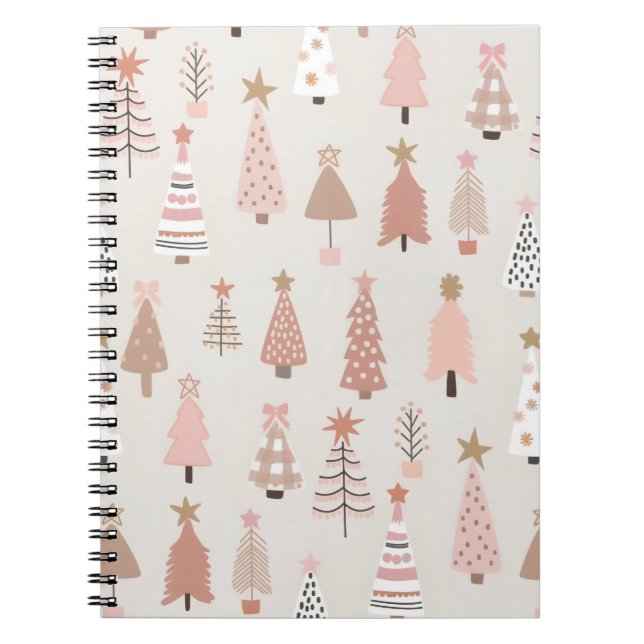 Caderno Espiral Carnet à spirales Noël Sapins Rose (Frente)