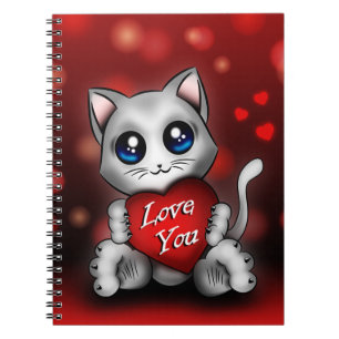 Caderno Espiral Carnet Le chaton t'aime
