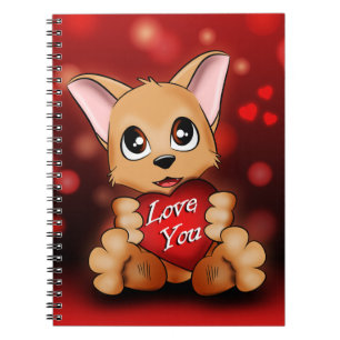 Caderno Espiral Carnet Le chiot t'aime