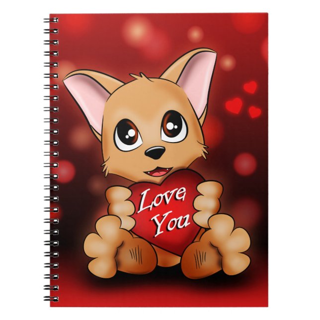 Caderno Espiral Carnet Le chiot t'aime (Frente)