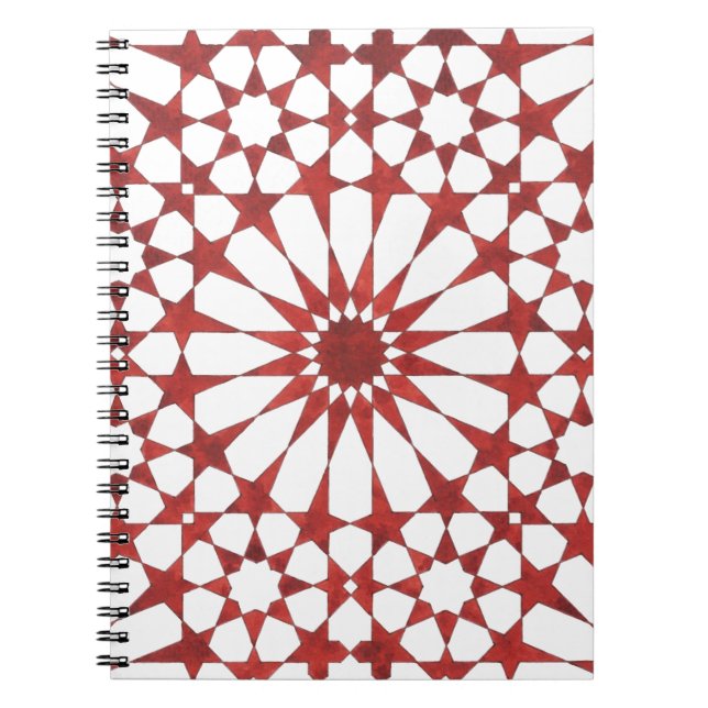 Caderno Espiral Carnet Mosaïque andalouse rouge ALHAMBRA (Frente)