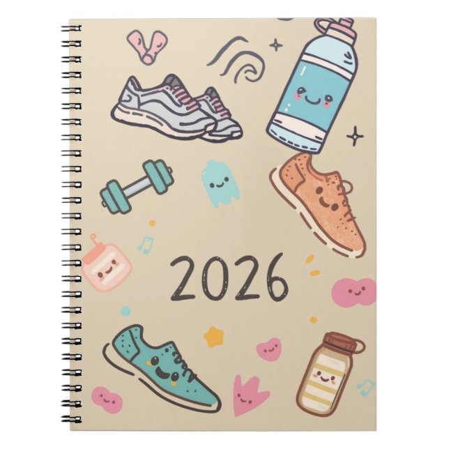 Caderno Espiral Carnet Sport 2026 – Agenda Sportif Mignon (Frente)