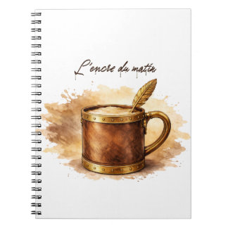 Caderno Espiral Carnet Tasse l'encre du matin