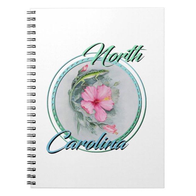 Caderno Espiral Carolina Anole & Hibiscus (Frente)