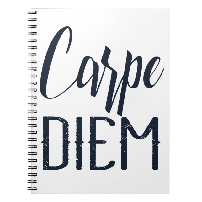 Caderno Espiral Carpe Diem Aproveite o Dia Tipo Preto (Frente)