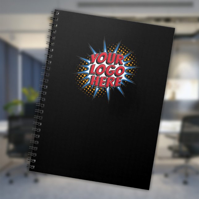 Caderno Espiral Carregamento de logotipo personalizado - Preto com (Criador carregado)