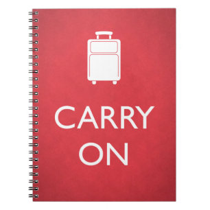 Caderno Espiral CARREGAR LIGADO - Bagagem - Vermelho Engraçado