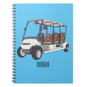 Caderno Espiral Carrinho de golfe / desenho animado de buggy de go