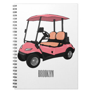 Caderno Espiral Carrinho de golfe / desenho animado de buggy de go
