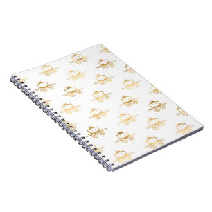 Caderno Espiral Carris Dourados Cinderela Princesa Magia Real