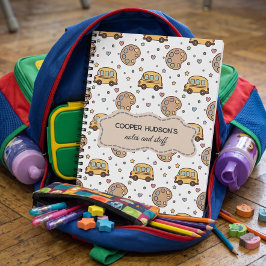 Caderno Espiral Carro Amarelo Volta às Aulas Padrão Meninos 