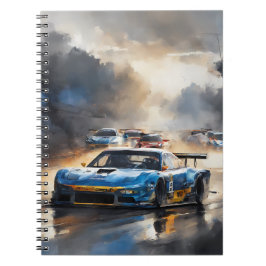 Caderno Espiral Carro Blue Race com Ascensão Sun