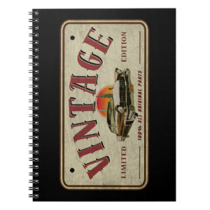 Caderno Espiral Carro Clássico Vintage Edição Limitada Peças Origi