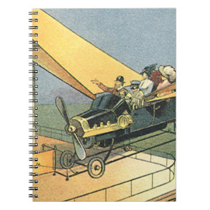 Caderno Espiral Carro conversível de ficção científica vintage ste