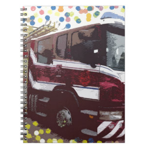 Caderno Espiral Carro de bombeiros