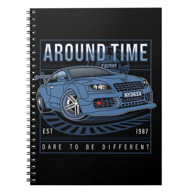 Caderno Espiral Carro de Corrida _ Motor 13 (Frente)
