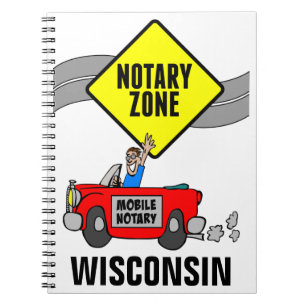 Caderno Espiral Carro de Esporte Vermelho da Zona Notícia Móvel em