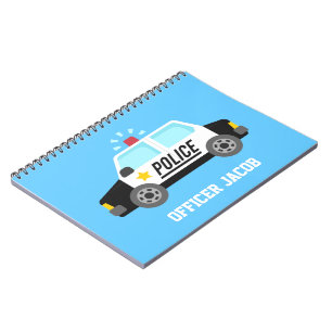 Caderno Espiral Carro de Polícia com Sirene Oficial Criança Person
