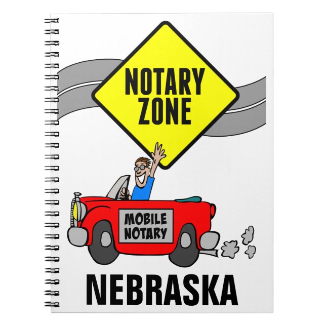 Caderno Espiral Carro Desportivo da Zona Notária Móvel do Nebraska (Frente)