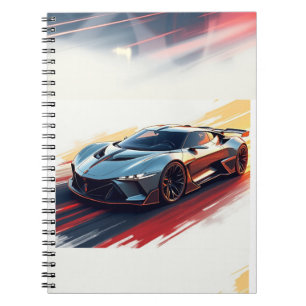 Caderno Espiral Carro desportivo futurístico - Design inteligente 