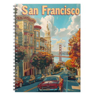 Caderno Espiral Carro vintage de São Francisco